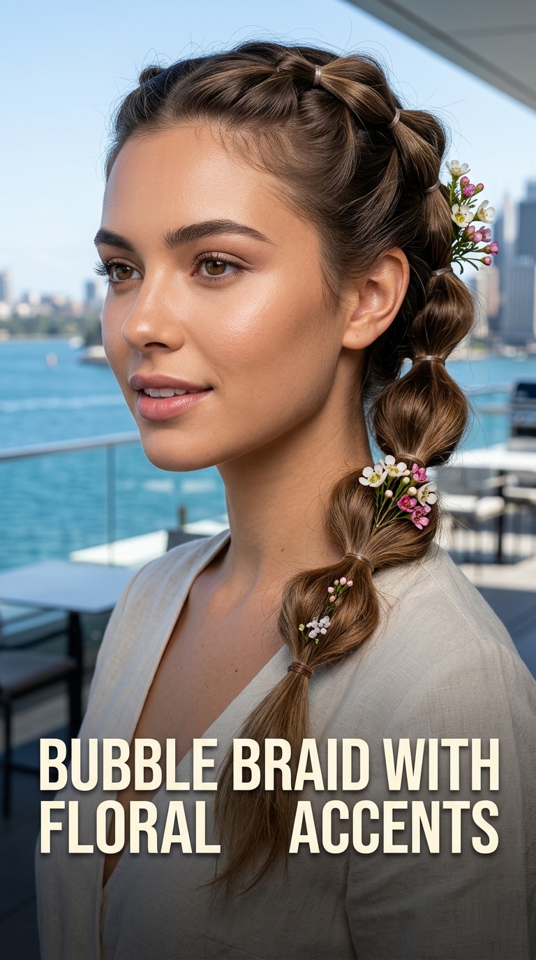 Bubble Braid with Floral Accents