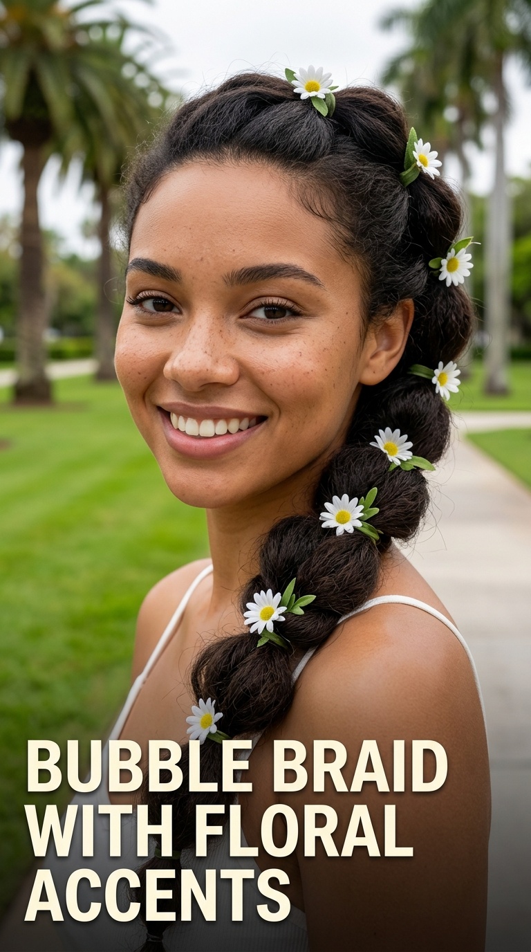 Bubble Braid with Floral Accents