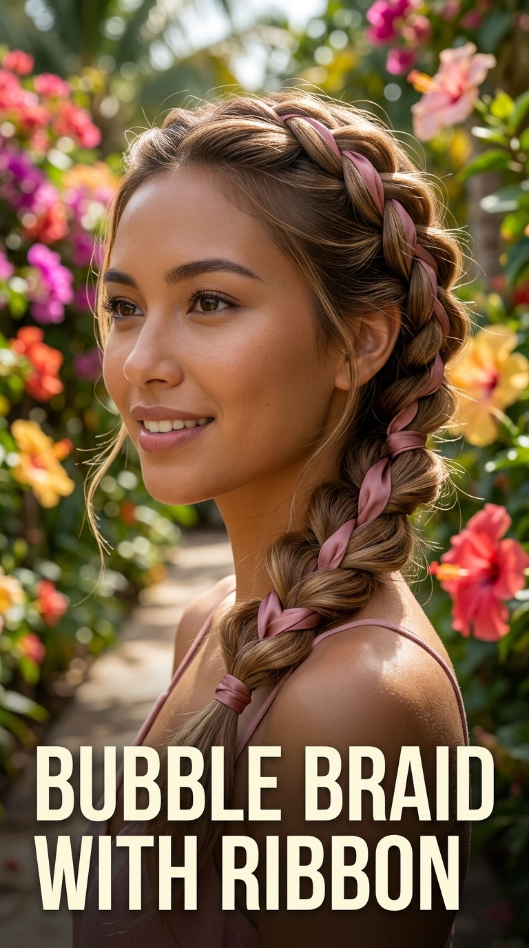 Bubble Braid with Ribbon