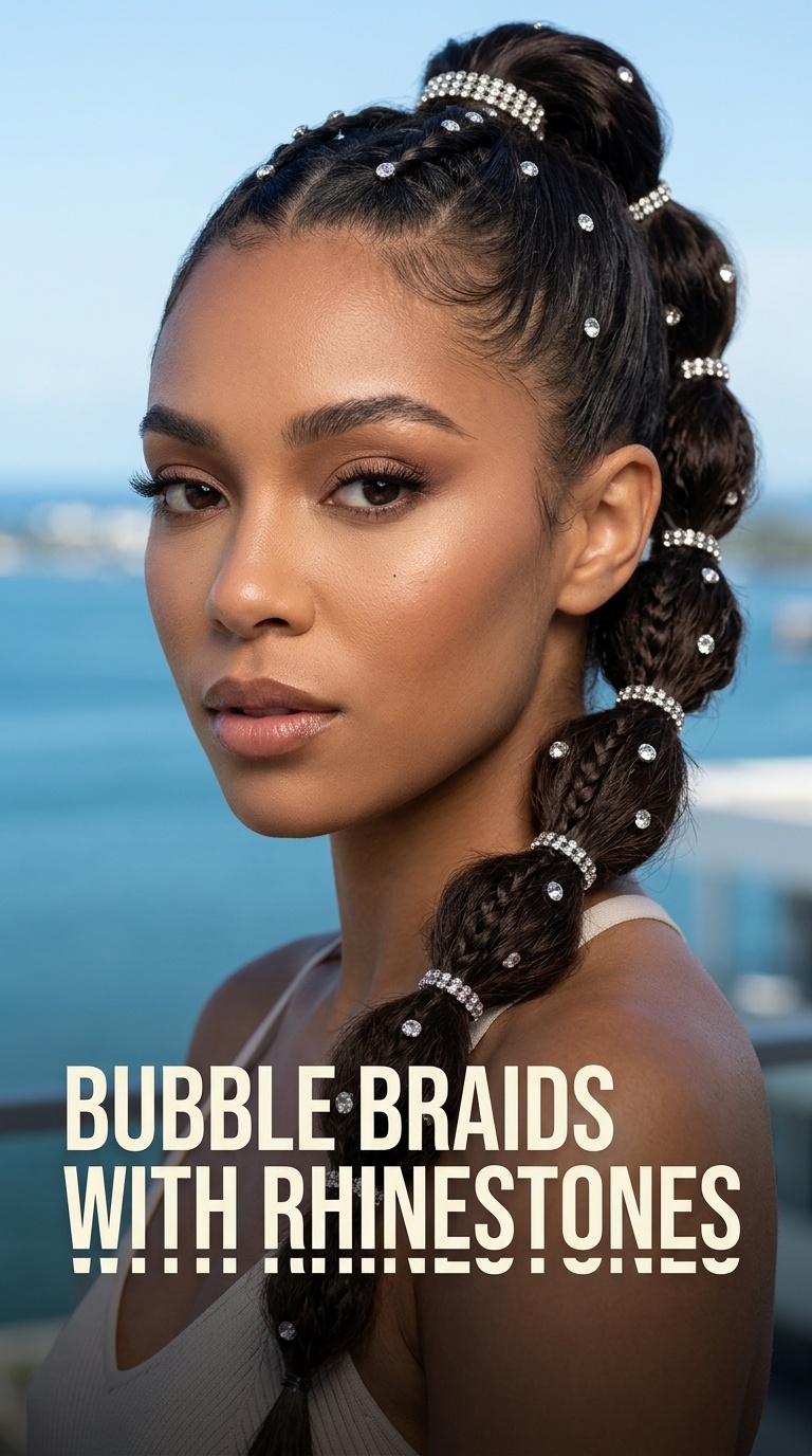 Bubble Braids with Rhinestones