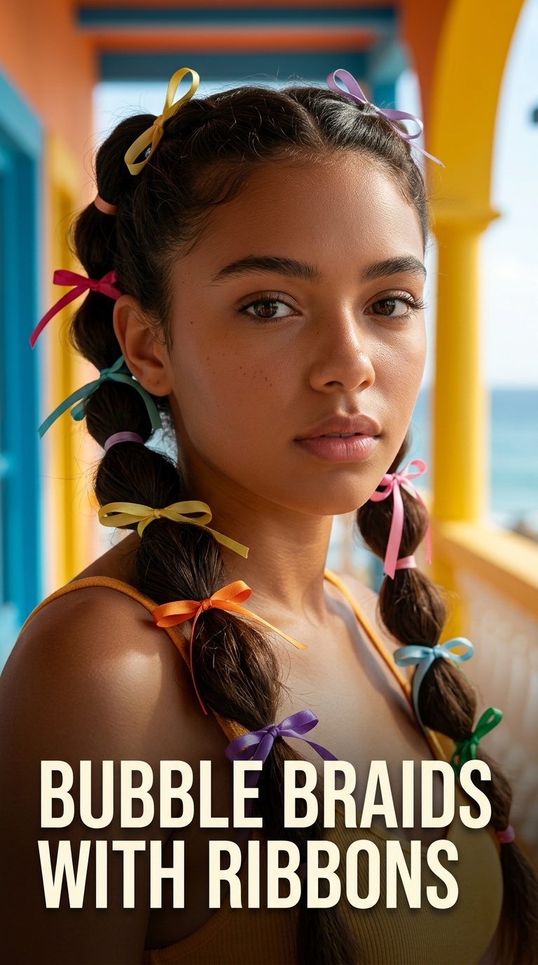 Bubble Braids with Ribbons