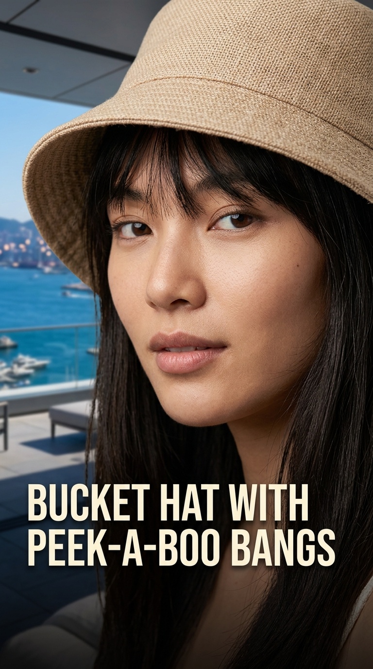 Bucket Hat with Peek-a-Boo Bangs