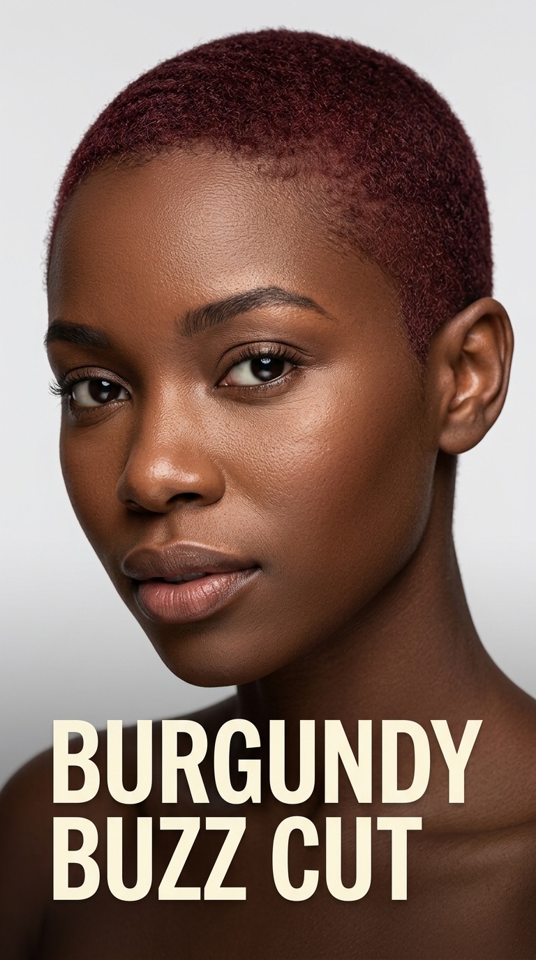 Burgundy Buzz Cut