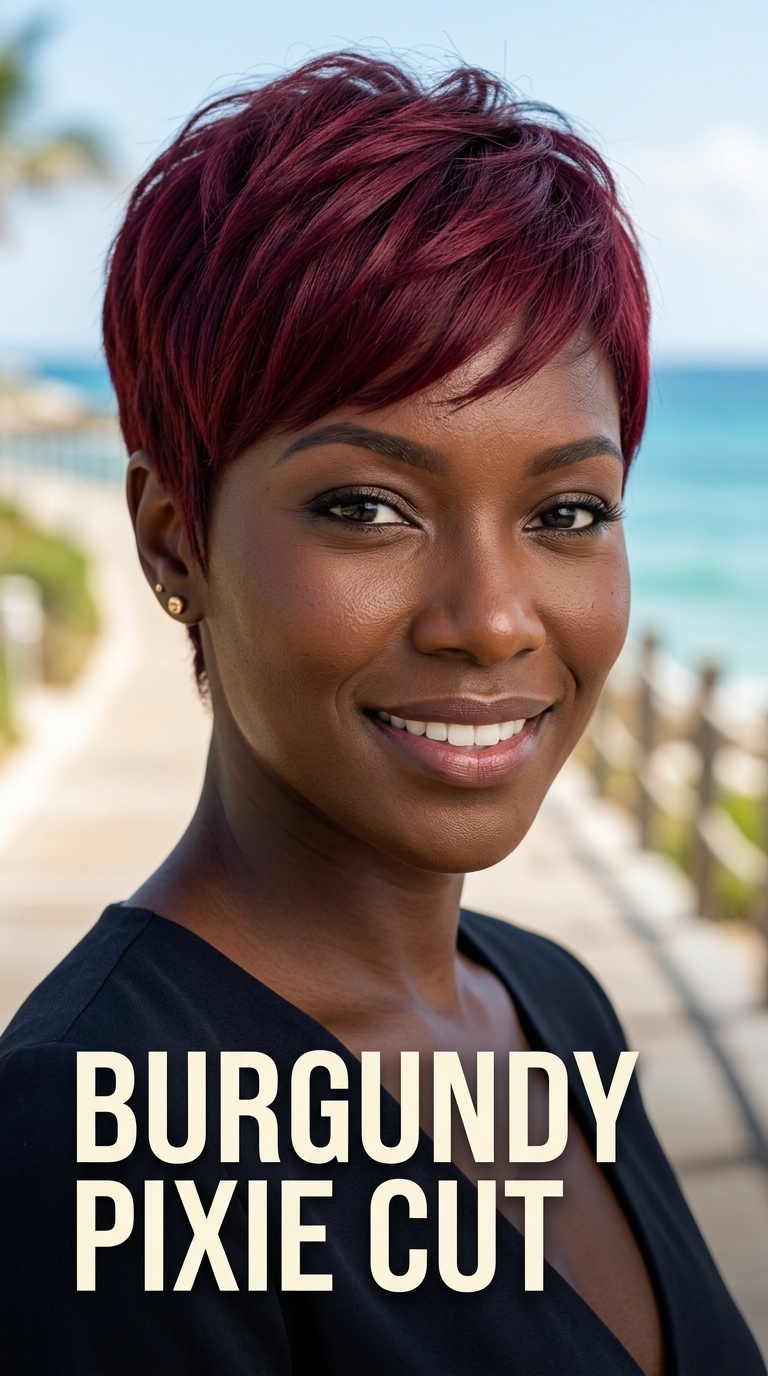 Burgundy Pixie Cut