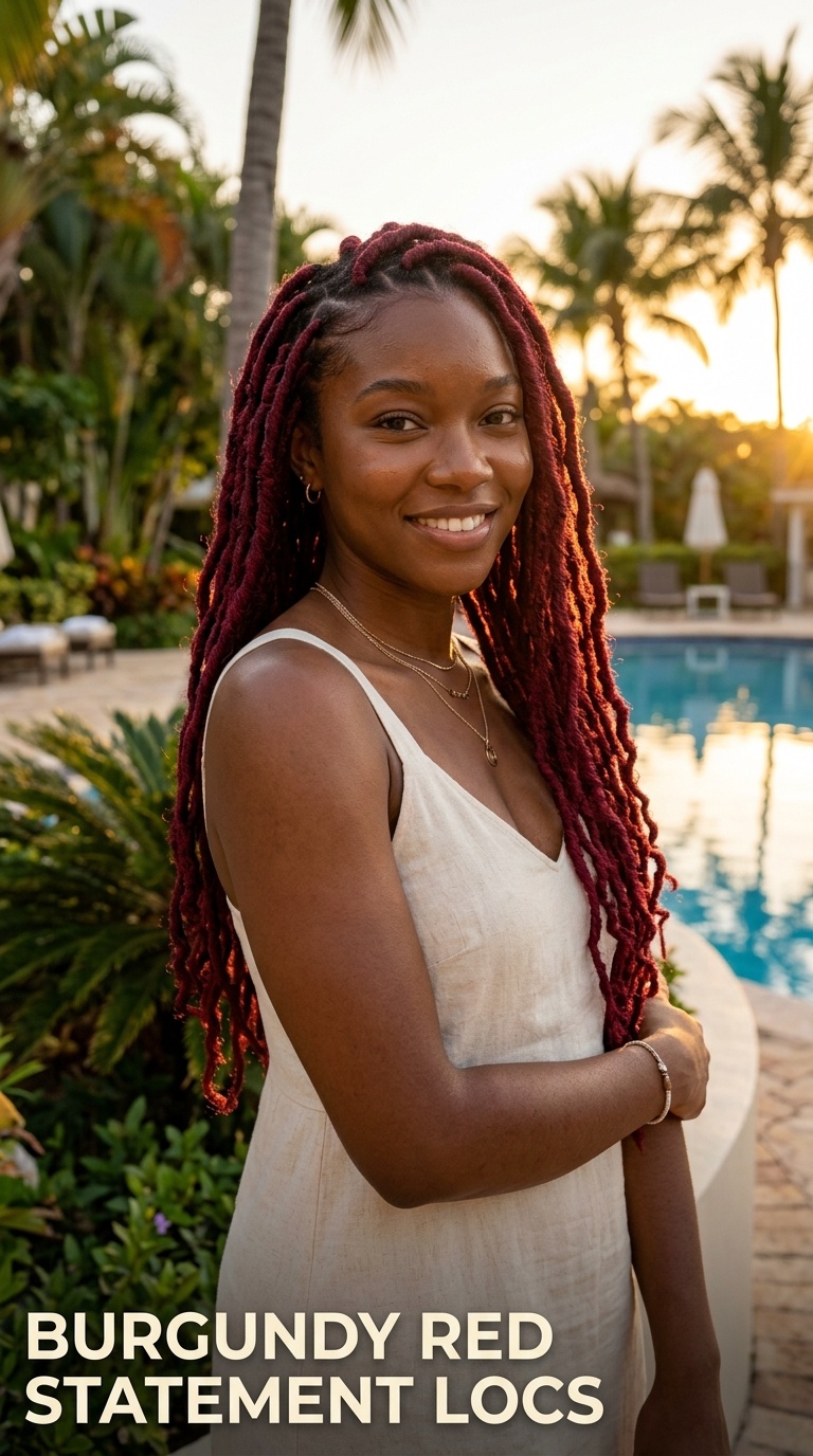 Burgundy Red Statement Locs