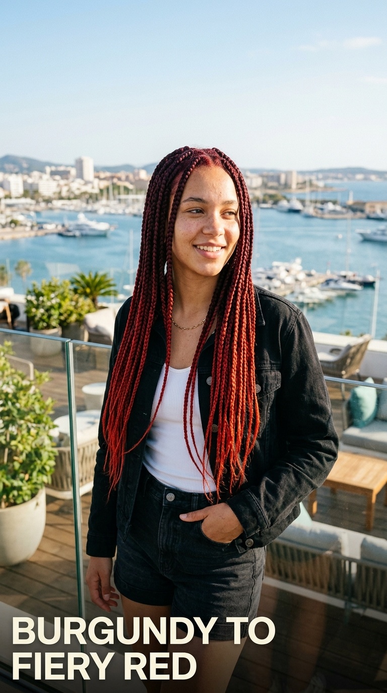 Burgundy to Fiery Red