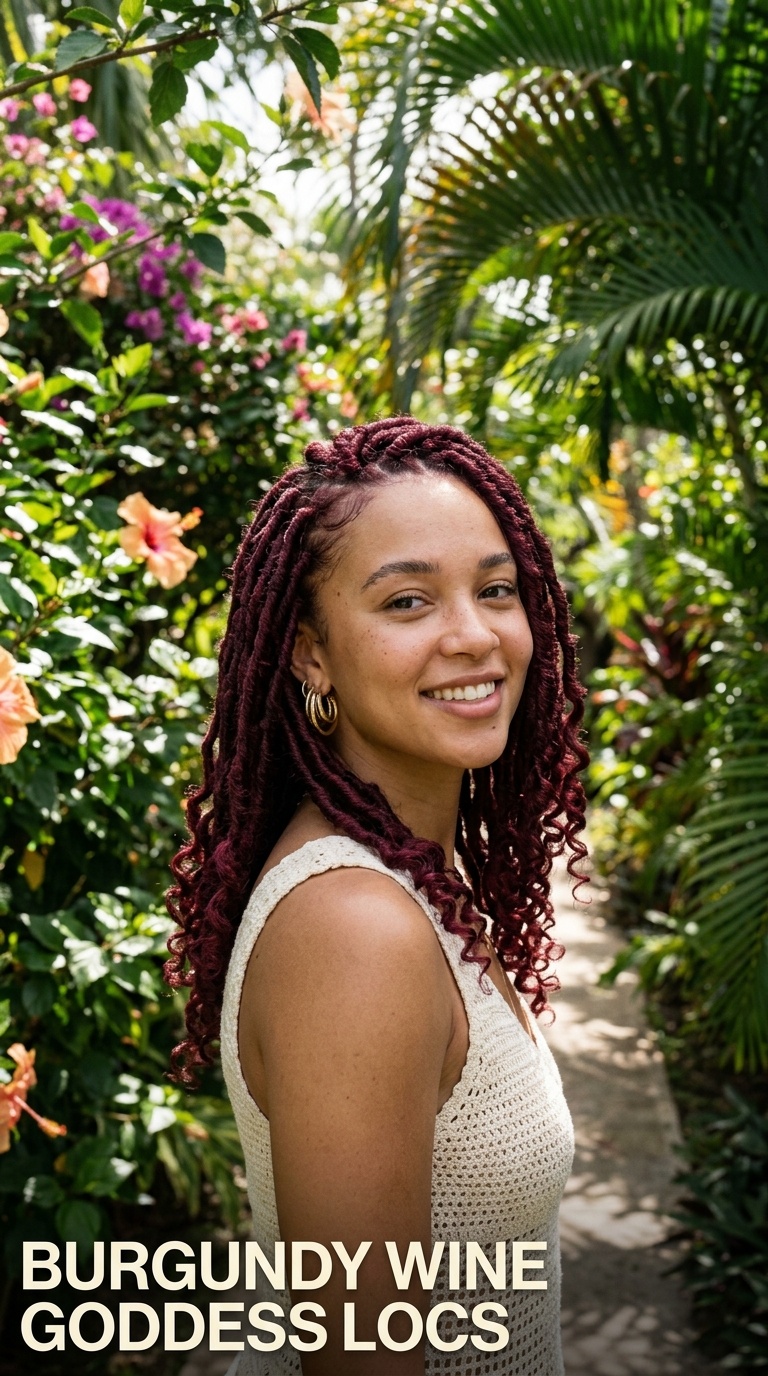 Burgundy Wine Goddess Locs