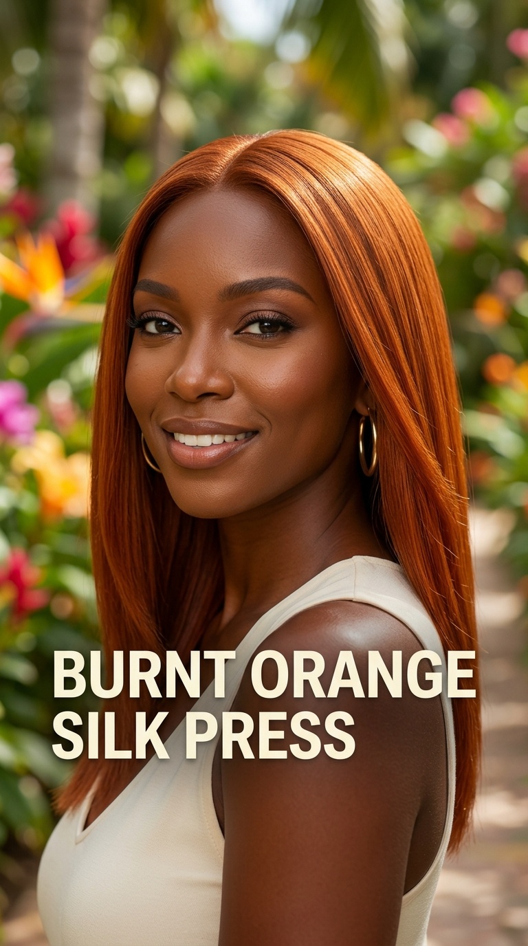 Burnt Orange Silk Press