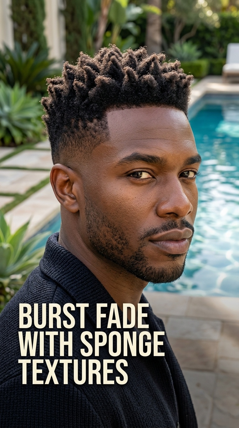 Burst Fade with Sponge Textures