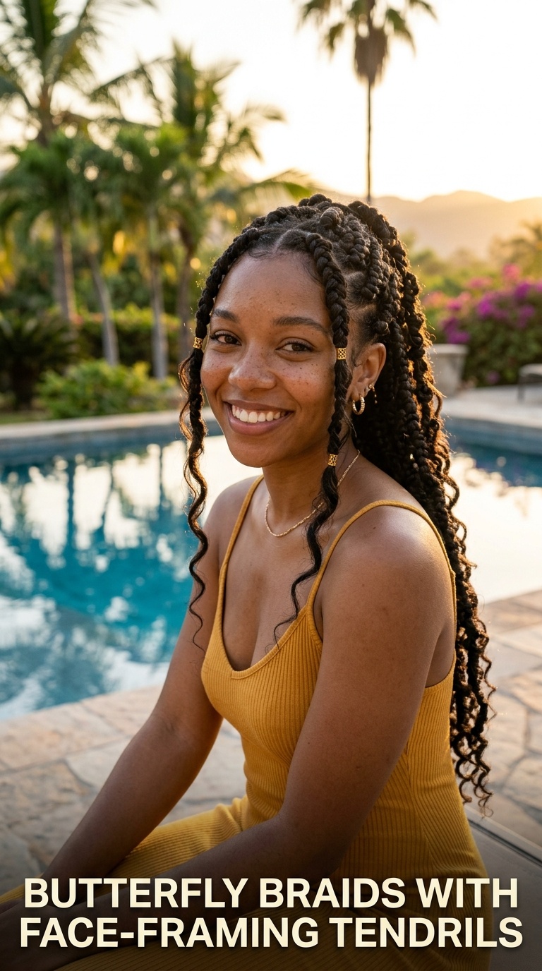 Butterfly Braids with Face-Framing Tendrils