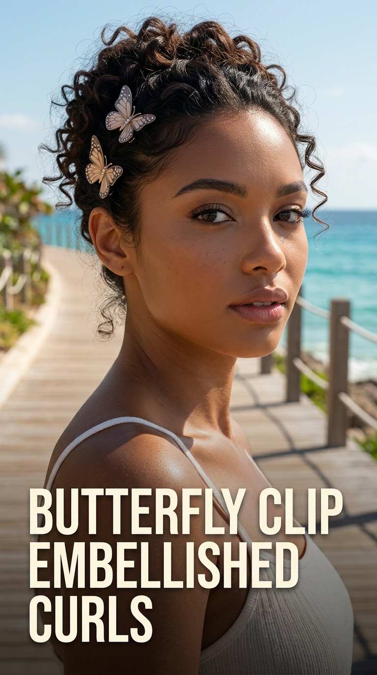 Butterfly Clip Embellished Curls