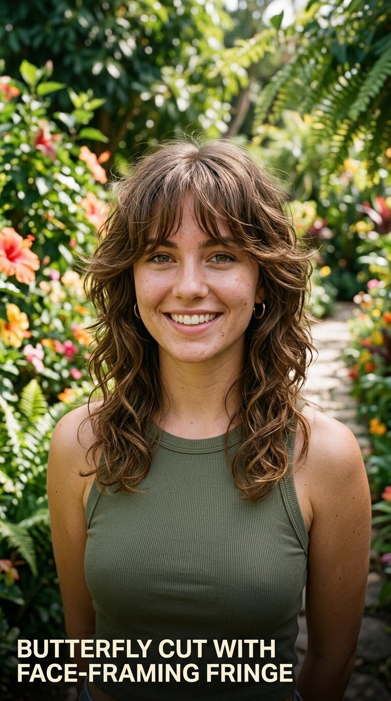 Butterfly Cut with Face-Framing Fringe