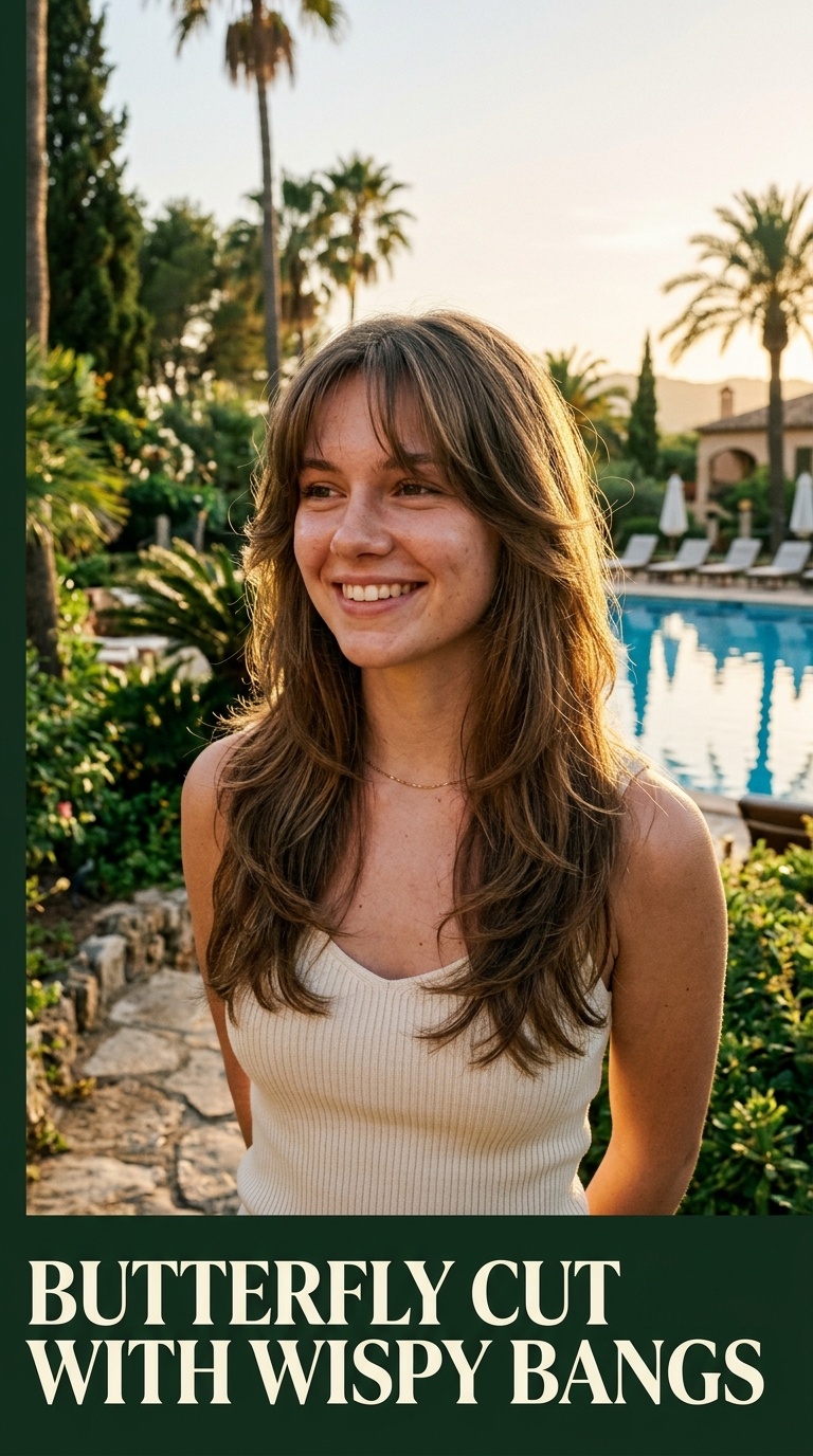 Butterfly Cut with Wispy Bangs