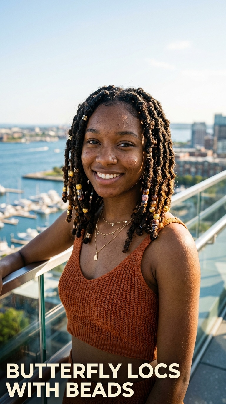 Butterfly Locs with Beads