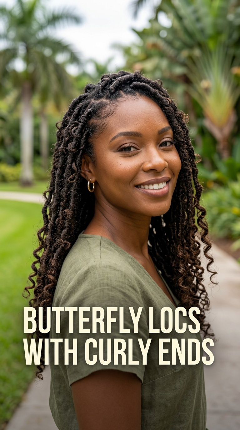 Butterfly Locs with Curly Ends