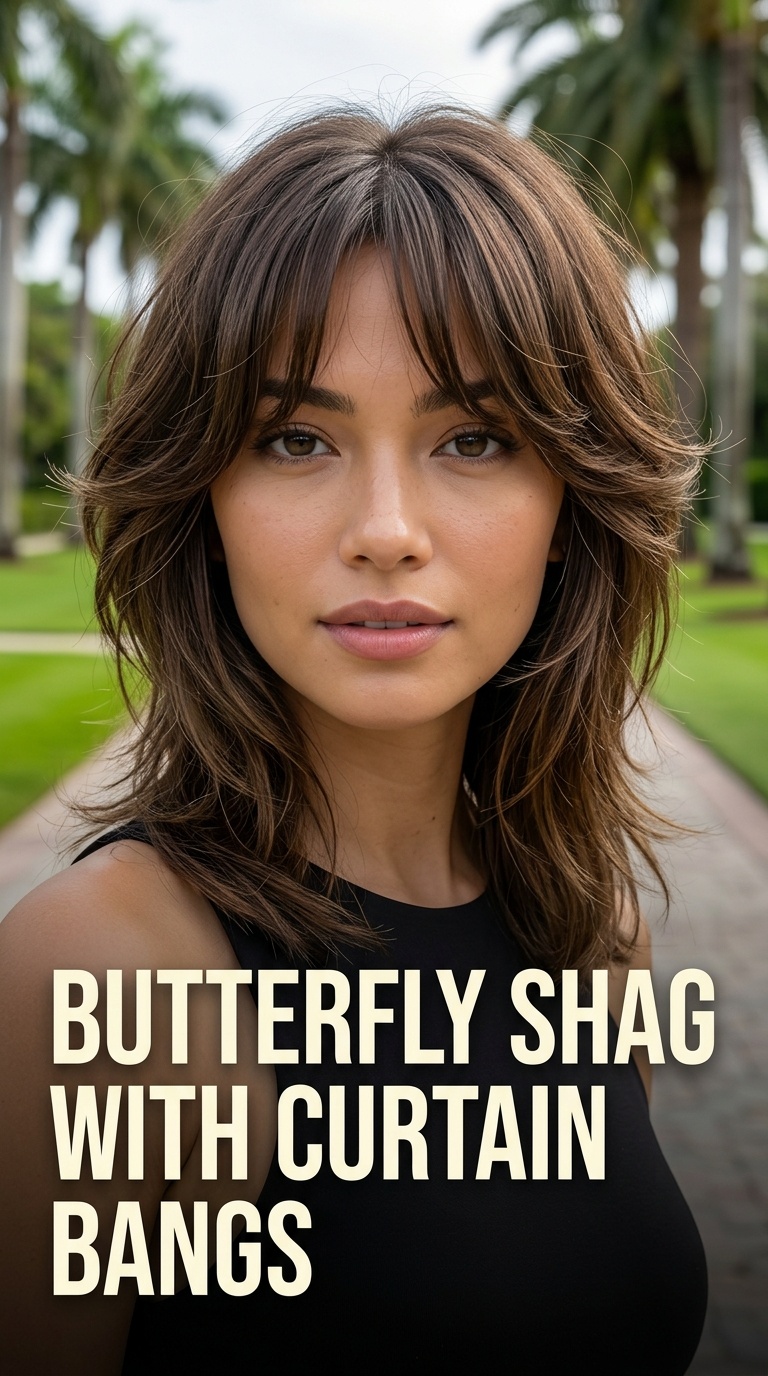 Butterfly Shag with Curtain Bangs