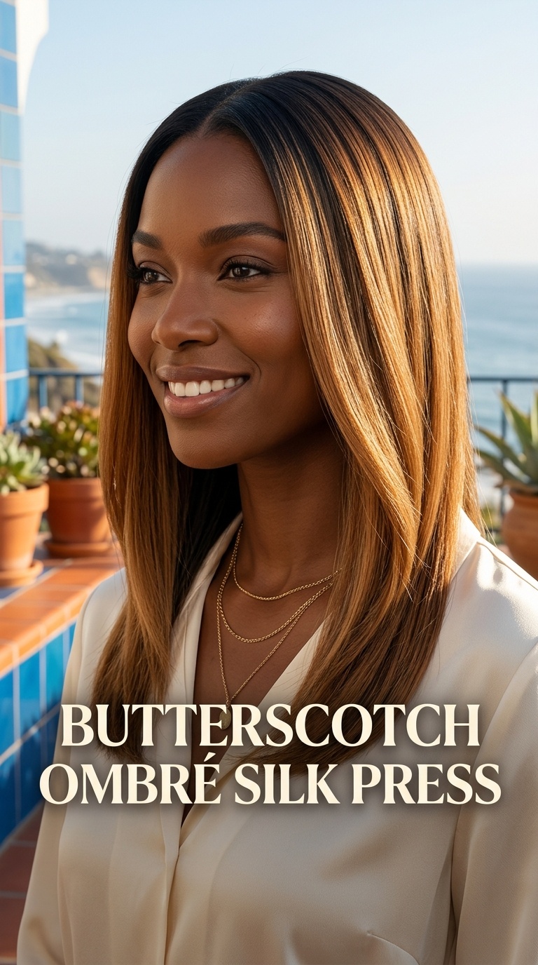 Butterscotch Ombré Silk Press