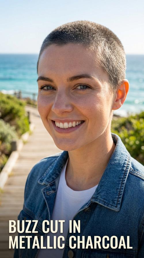 Buzz Cut in Metallic Charcoal