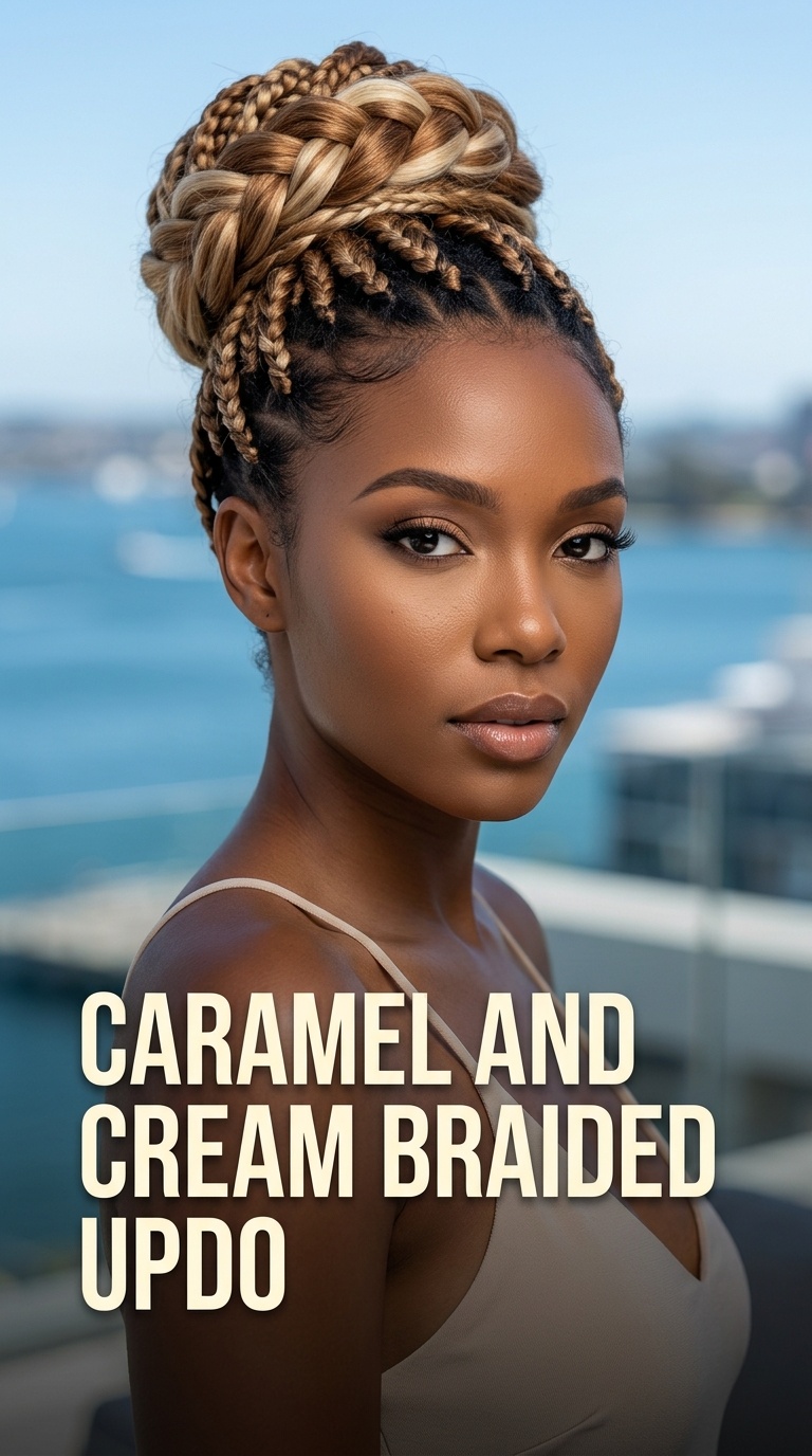 Caramel and Cream Braided Updo