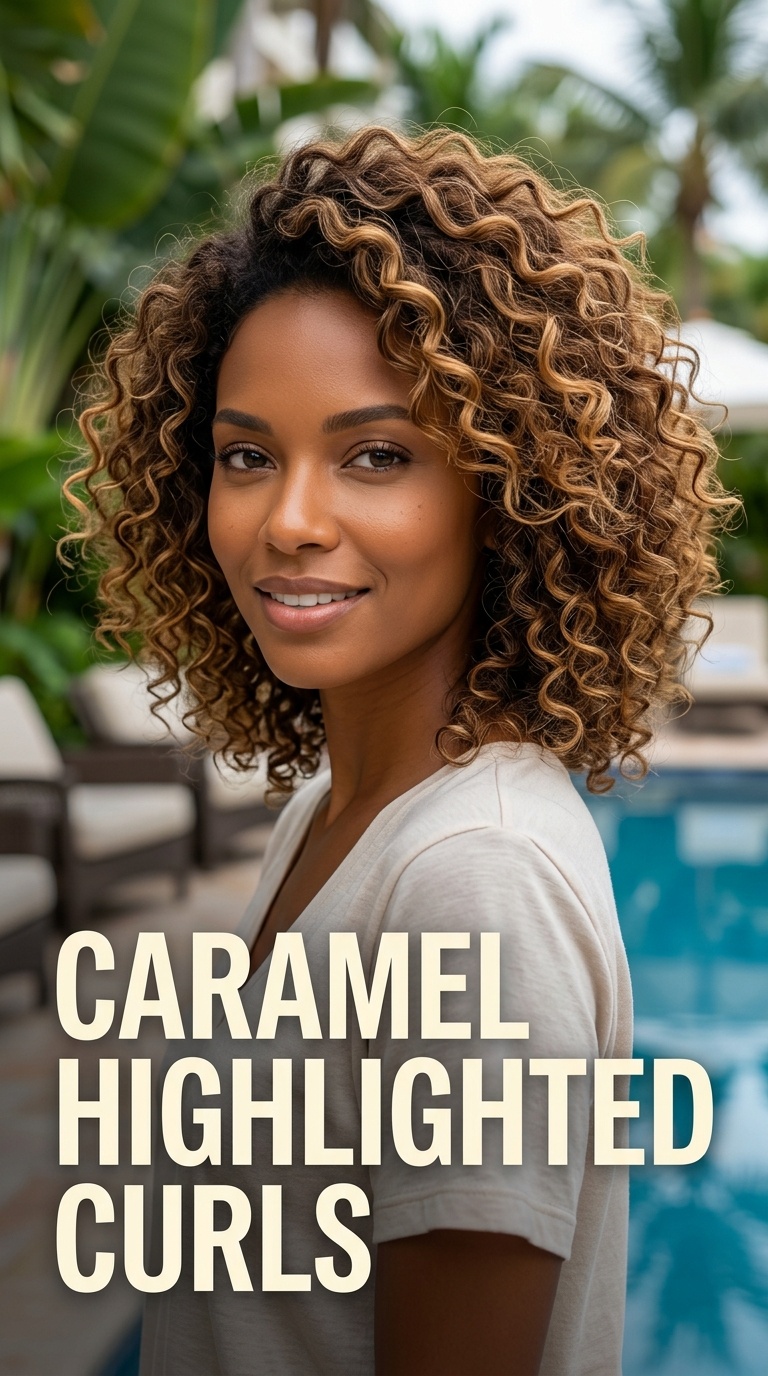 Caramel Highlighted Curls