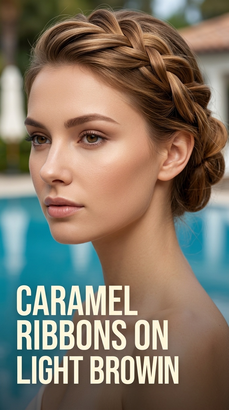 Caramel Ribbons on Light Brown