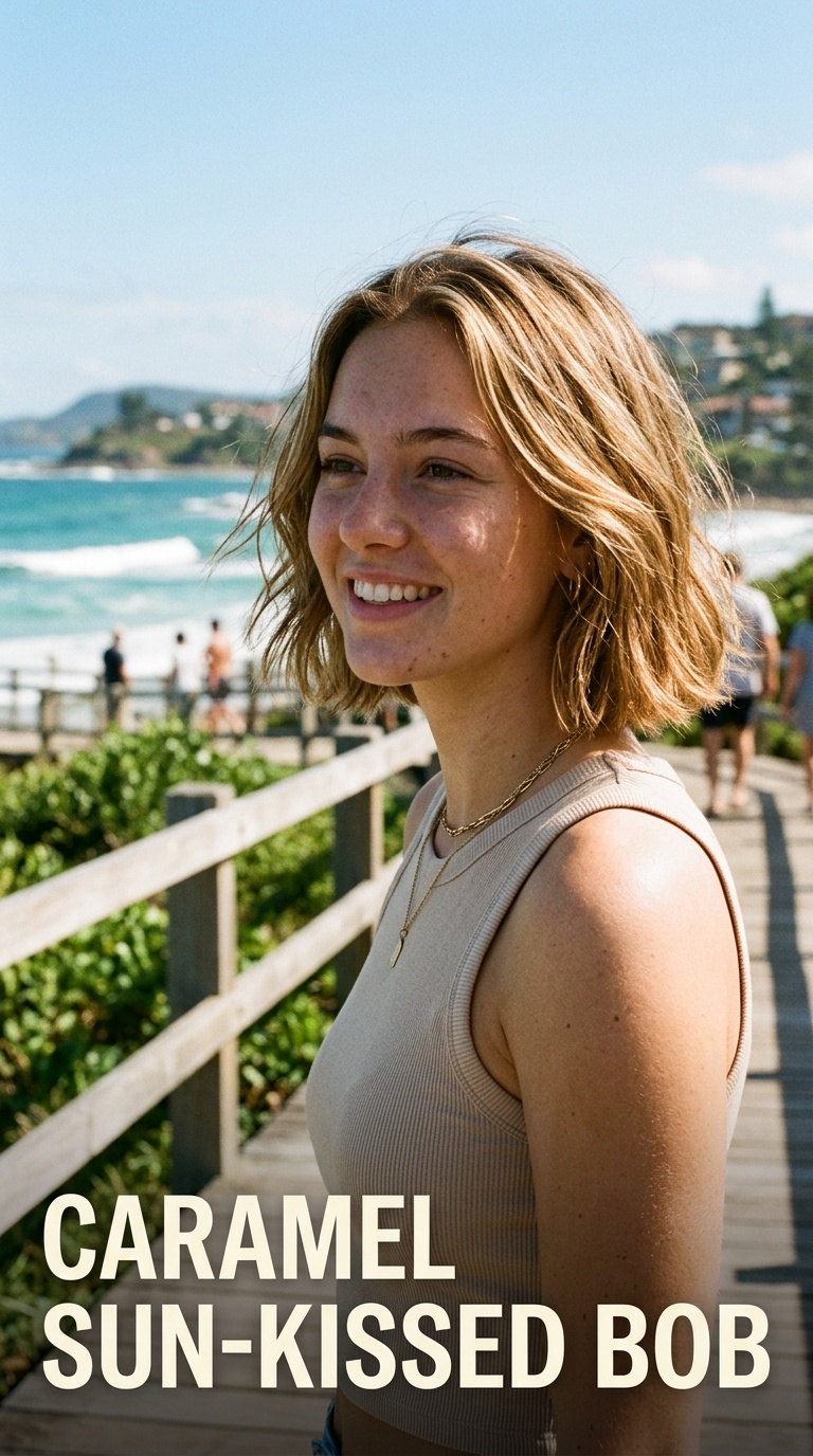 Caramel Sun-Kissed Bob