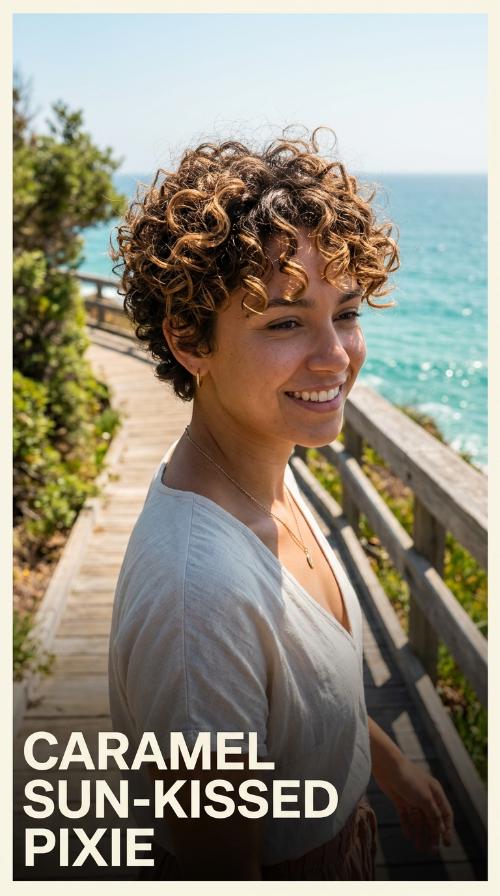 Caramel Sun-Kissed Pixie