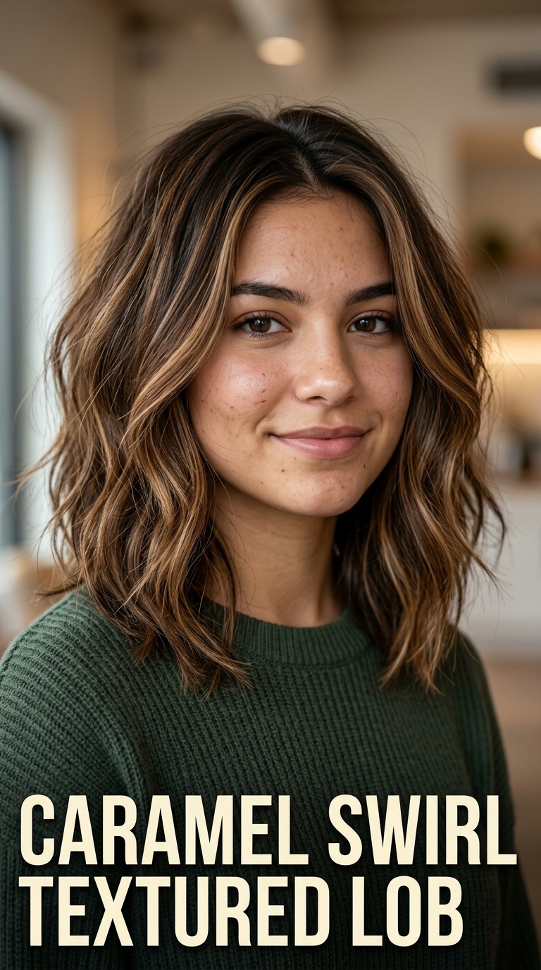 Caramel Swirl Textured Lob