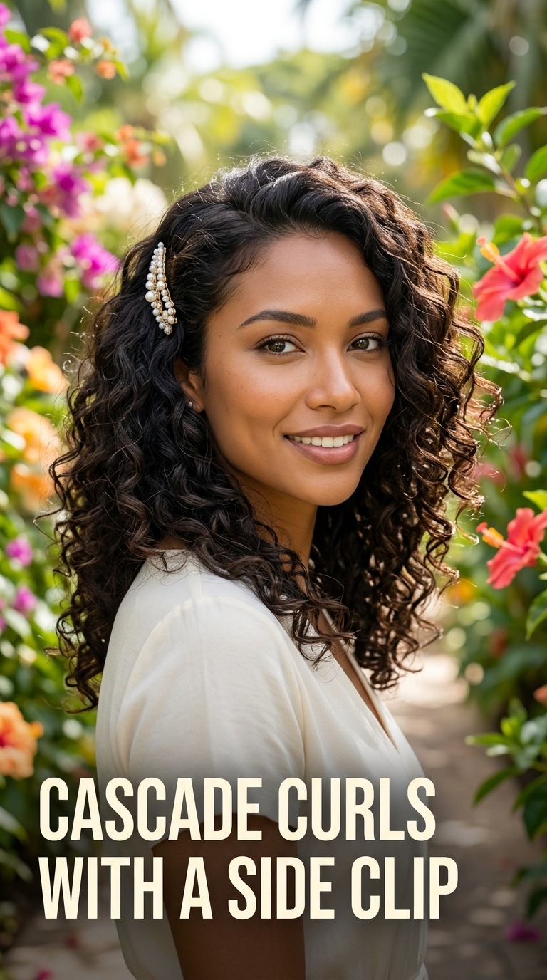 Cascade Curls with a Side Clip