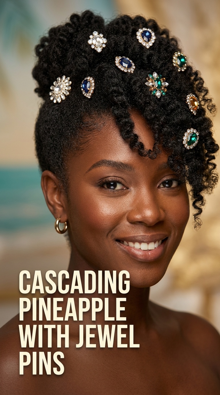 Cascading Pineapple with Jewel Pins