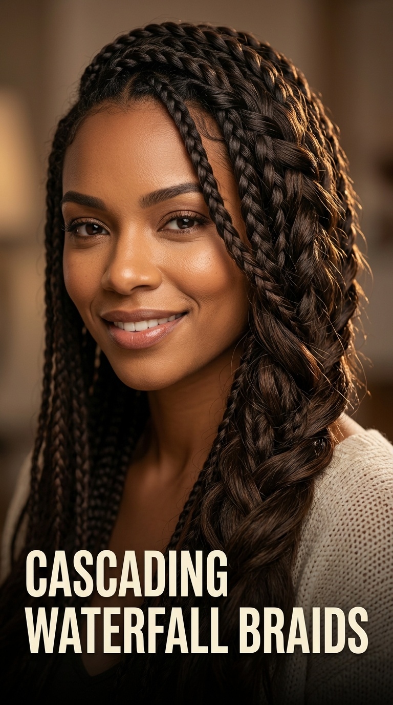 Cascading Waterfall Braids