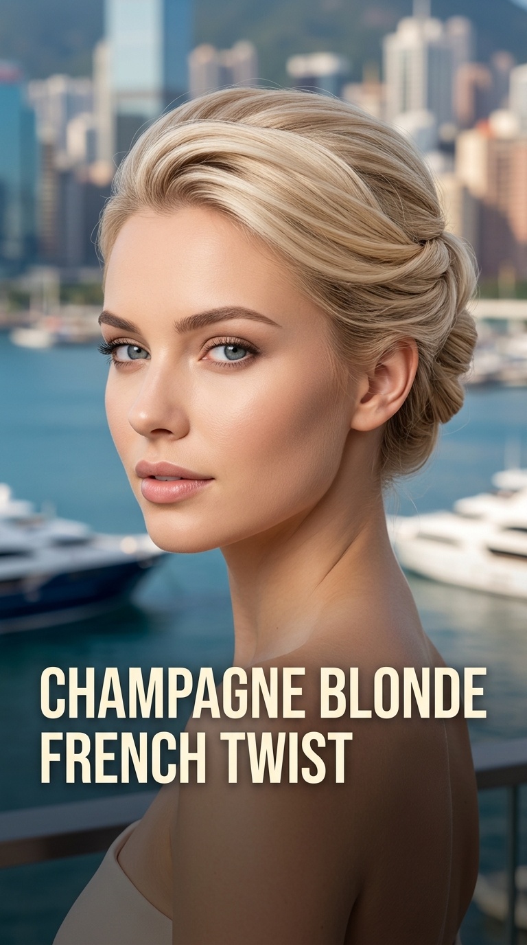 Champagne Blonde French Twist
