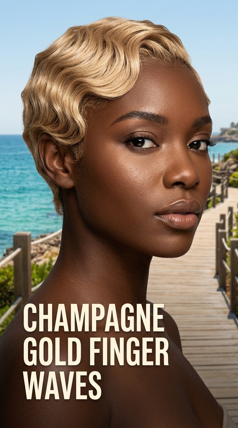Champagne Gold Finger Waves