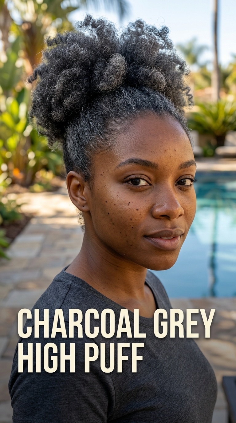 Charcoal Grey High Puff