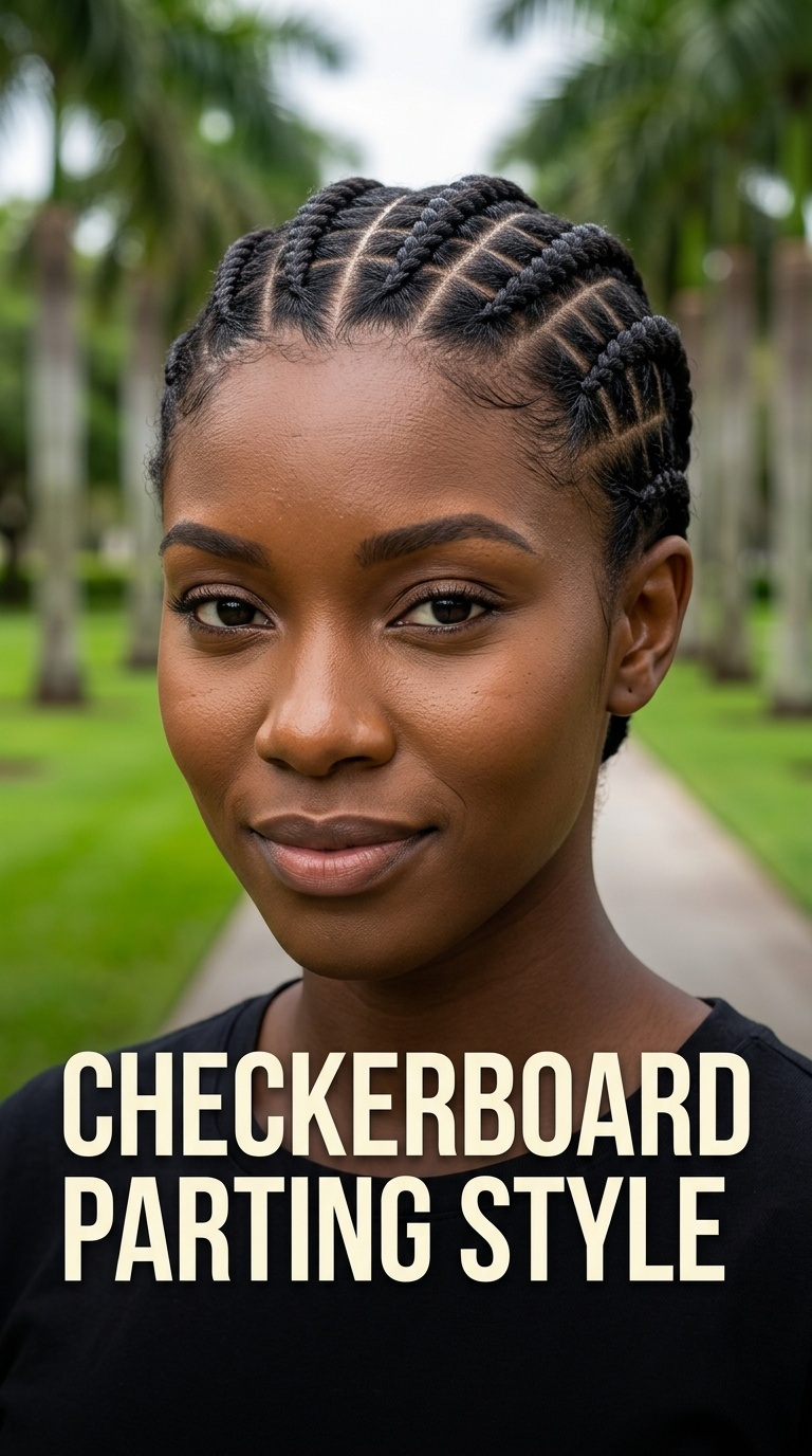 Checkerboard Parting Style