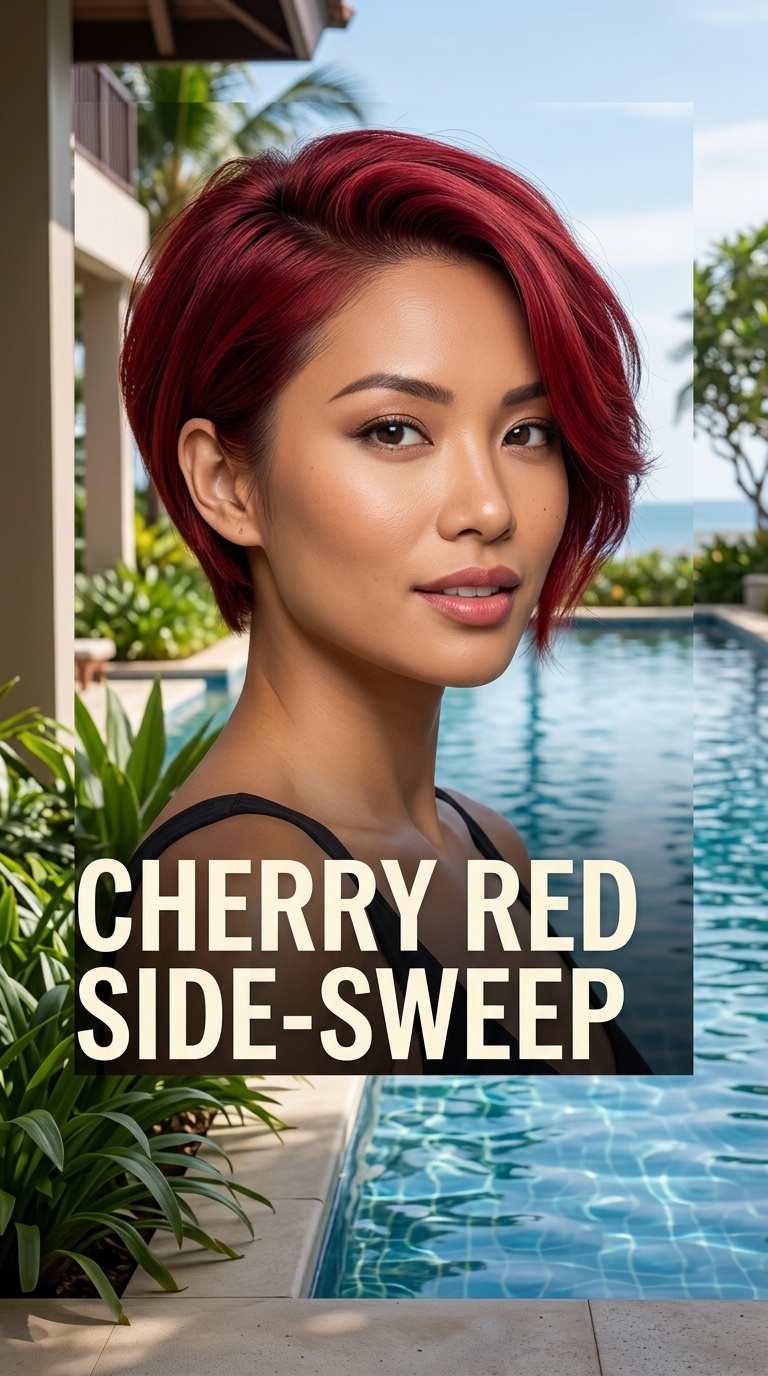 Cherry Red Side-Sweep