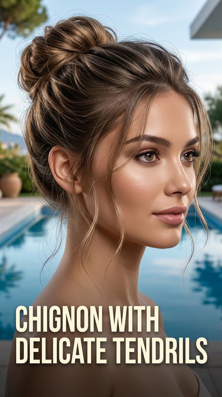 Chignon with Delicate Tendrils