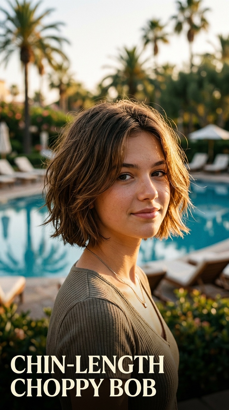 Chin-Length Choppy Bob