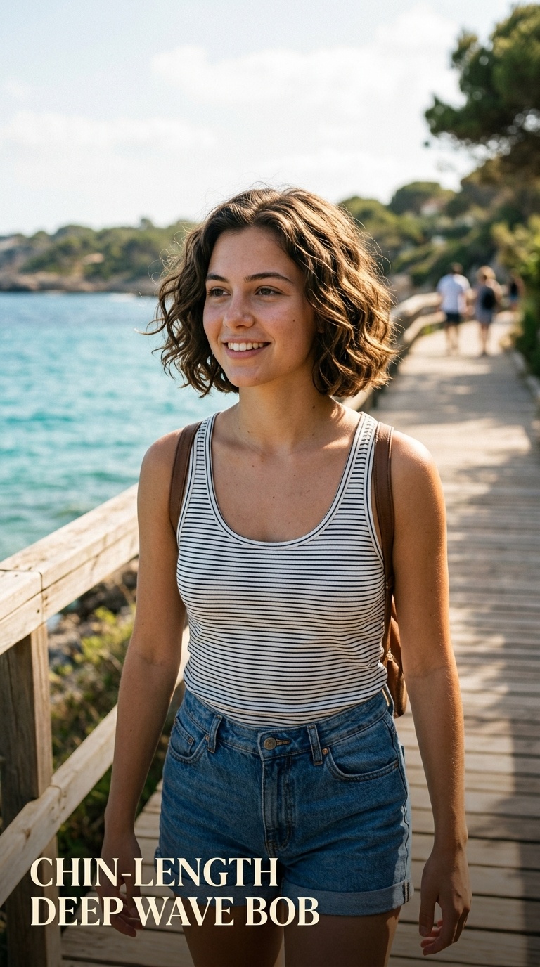 Chin-Length Deep Wave Bob