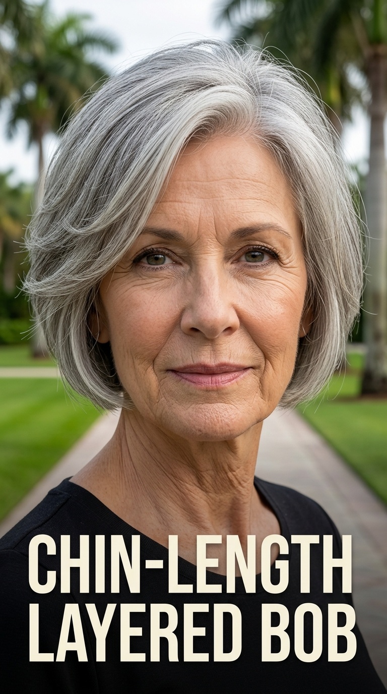 Chin-Length Layered Bob