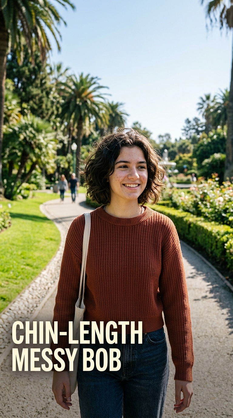 Chin-Length Messy Bob