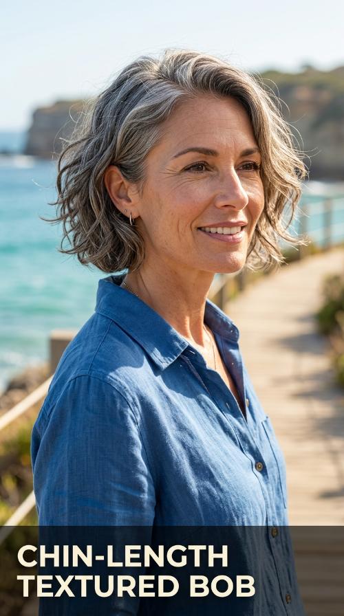 Chin-Length Textured Bob