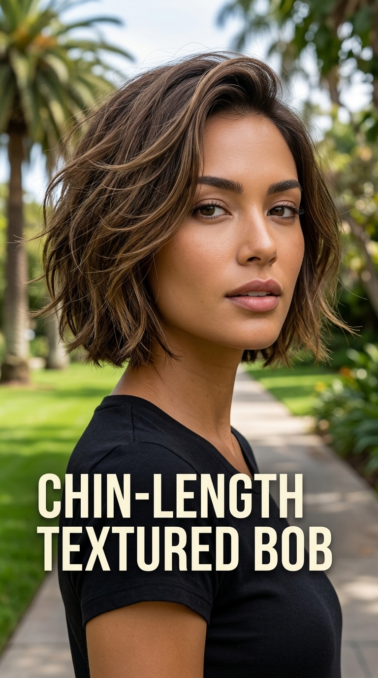 Chin-Length Textured Bob