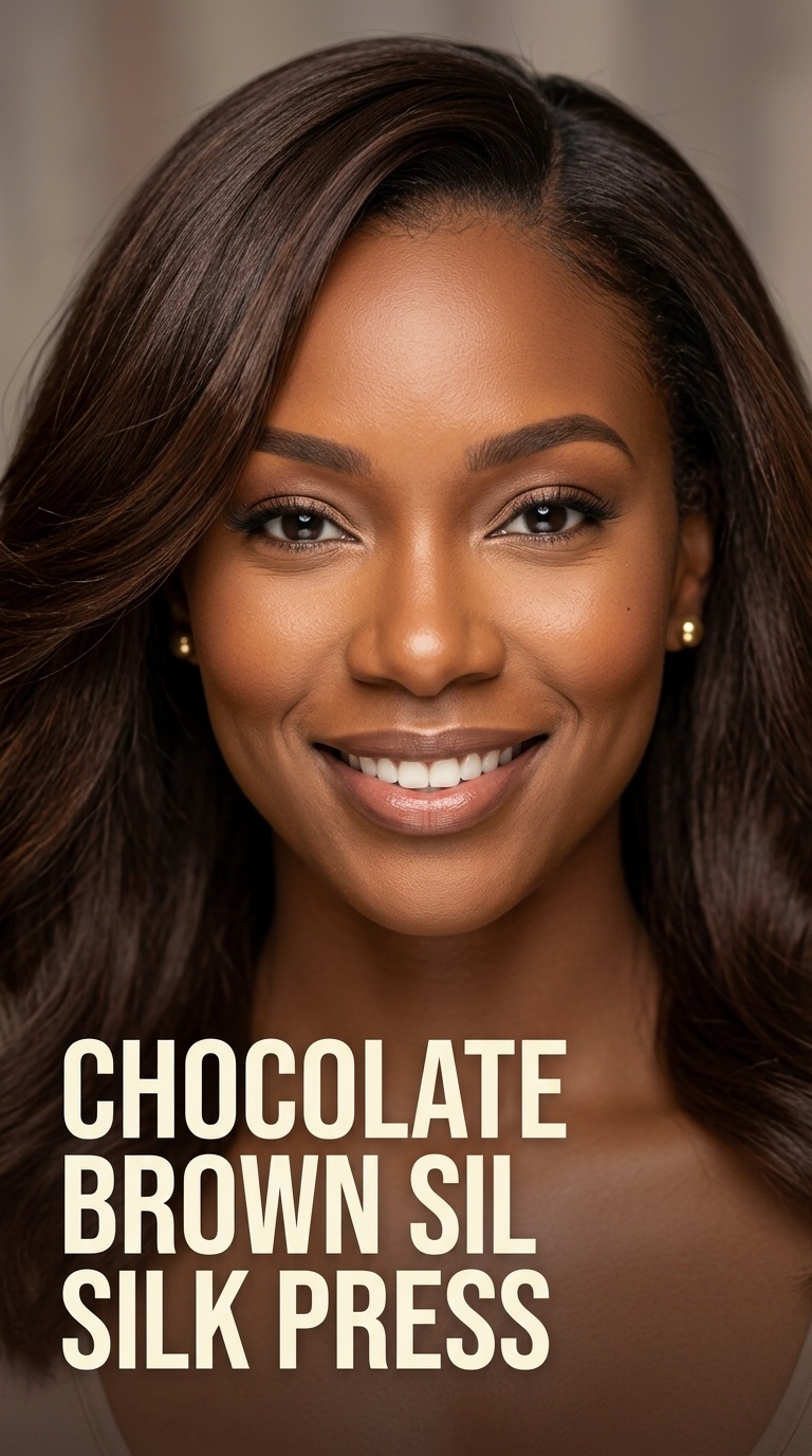 Chocolate Brown Silk Press