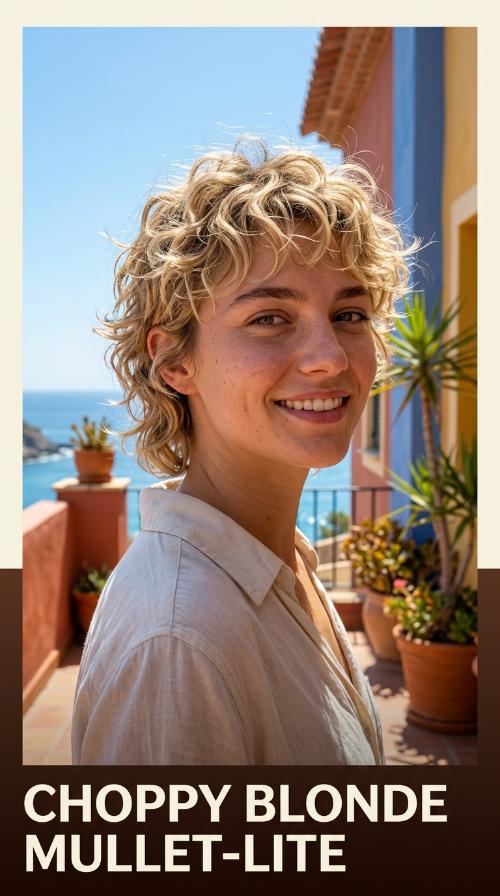 Choppy Blonde Mullet-Lite