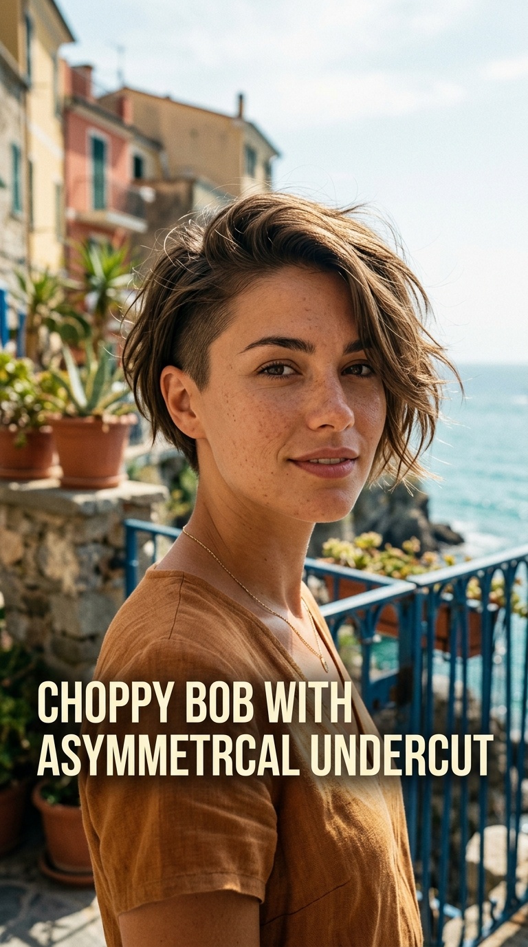 Choppy Bob with Asymmetrical Undercut