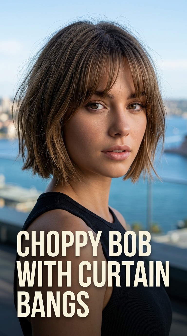 Choppy Bob with Curtain Bangs