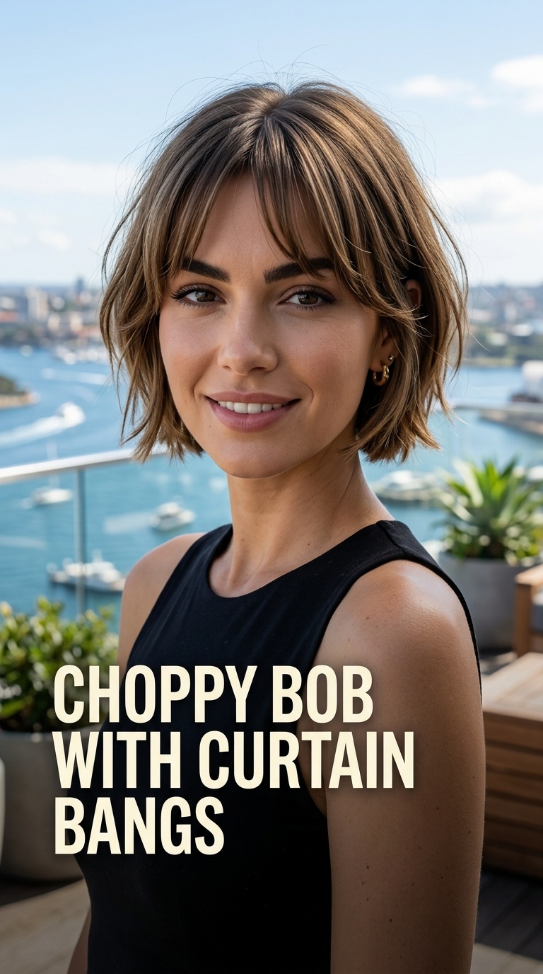 Choppy Bob with Curtain Bangs