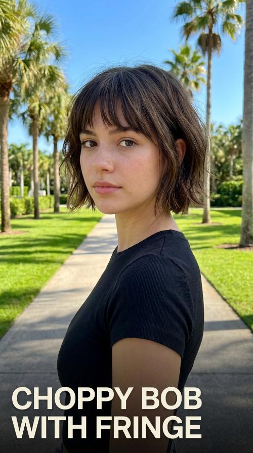 Choppy Bob with Fringe