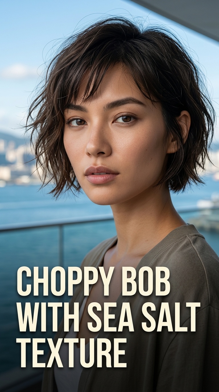 Choppy Bob with Sea Salt Texture